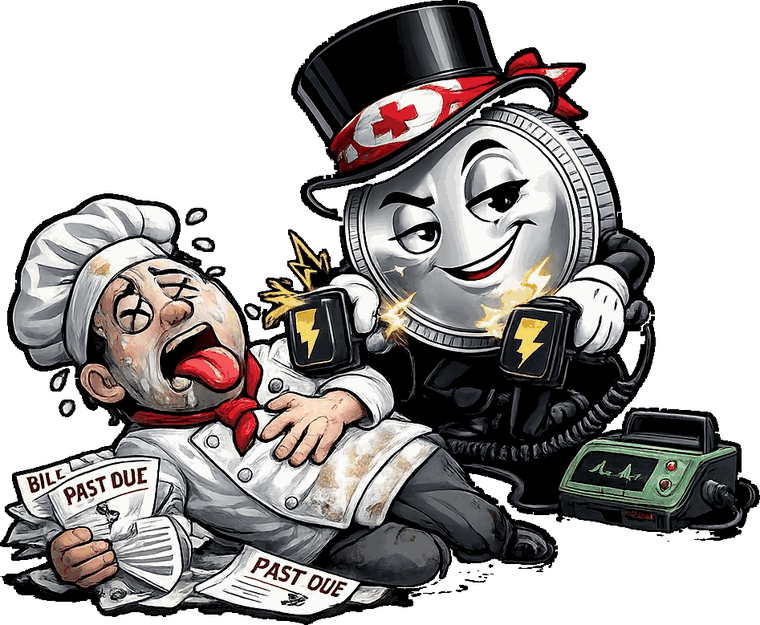 Mr. Lucky reviving a struggling business with defibrillator paddles